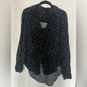 Knot Sisters Black and White Button Down Shirt